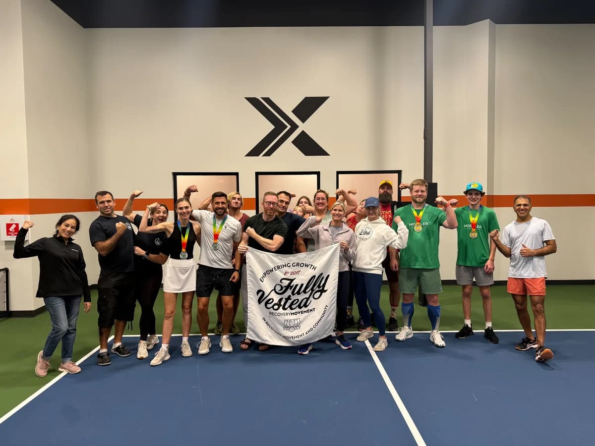 PickleX community members playing pickleball together